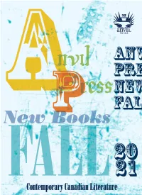 Anvil Press New Books Fall 2021