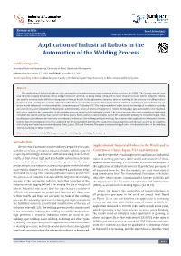 Application of Industrial Robots in the Automationof the Welding Process