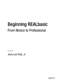 Beginning Realbasic from Novice to Professional