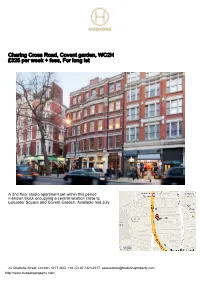Charing Cross Road, Covent Garden, WC2H £325 Per Week + Fees, for Long Let