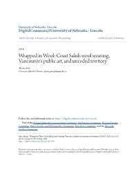 Coast Salish Wool Weaving, Vancouver's Public Art, And
