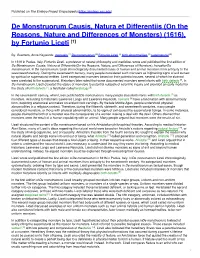 De Monstruorum Causis, Natura Et Differentiis (On the Reasons, Nature and Differences of Monsters) (1616), by Fortunio Liceti [1]