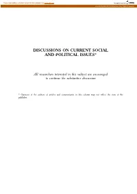 Discussions on Current Social and Political Issues*