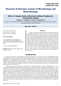 Effect of Organic Acids on Bacterial Cellulose Produced by Acetobacter
