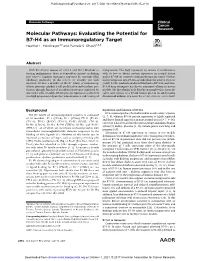 Evaluating the Potential for B7-H4 As an Immunoregulatory Target Heather L