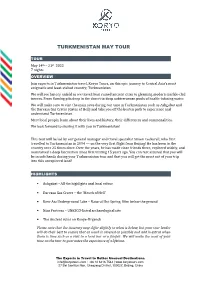 Itinerary Outline