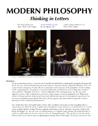 MODERN PHILOSOPHY Thinking in Letters