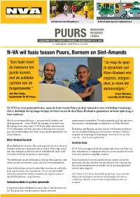 N-VA Wil Fusie Tussen Puurs, Bornem En Sint-Amands