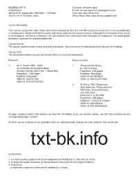 Syllabus Are from the 4Th Edition