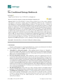 The Conditional Entropy Bottleneck