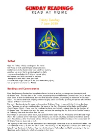 Trinity Sunday 7 June 2020