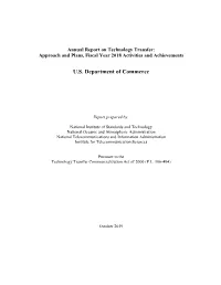 2018 Annual Report on Technology Transfer
