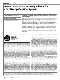 A New Twenty-First Century Science for Effective Epidemic Response