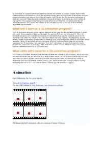 Animation Is a Process Where Characters Or Objects Are Created As Moving Images