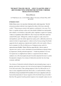 Dudley Baines Has Posed a Key Question for Migration Historians