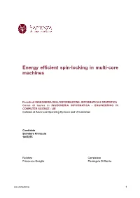 Energy Efficient Spin-Locking in Multi-Core Machines