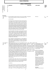 Schedule of Representations