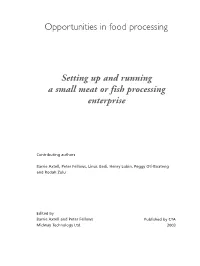 Setting up and Running a Small Meat Or Fish Processing Enterprise