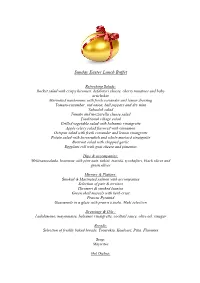 Sunday Easter Lunch Buffet