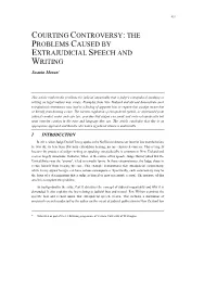 The Problems Caused by Extrajudicial Speech and Writing
