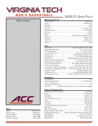 2020-21 Quick Facts General Information 2020-21 SCHEDULE University Name