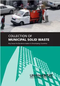 Collection of Municipal Solid Waste Key Issues for Decision-Makers in Developing Countries