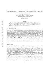 Deciding Whether a Lattice Has an Orthonormal Basis Is in Co-NP