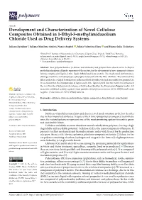 Development and Characterization of Novel Cellulose Composites Obtained in 1-Ethyl-3-Methylimidazolium Chloride Used As Drug Delivery Systems