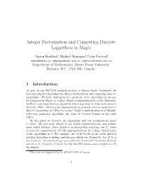 Integer Factorization and Computing Discrete Logarithms in Maple