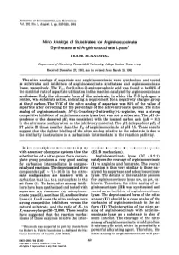 Nitro Analogs of Substrates for Argininosuccinate Synthetase and Argininosuccinate Lyase’