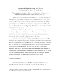 Ontological Pluralism About Non-Being Sara Bernstein, University of Notre Dame