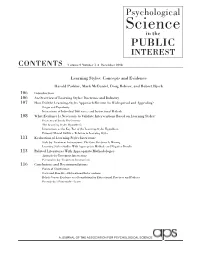 Psychological Science in the PUBLIC INTEREST