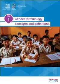 Tool 1: Gender Terminology, Concepts and Definitions