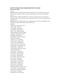 2014-15 Panini Select Basketball Set Checklist