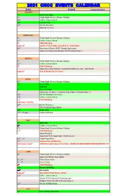 2021 Chcc Events Calendar