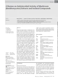 A Review on Antimicrobial Activity of Mushroom (Basidiomycetes) Extracts and Isolated Compounds