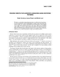 Aas 12-269 Frozen Orbits for Scientific Missions Using