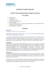 Epitech Fact Sheet 2020-2021