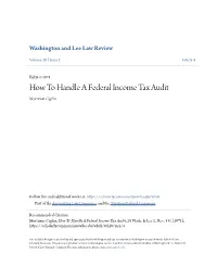 How to Handle a Federal Income Tax Audit Mortimer Caplin