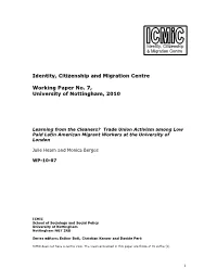 Identity, Citizenship and Migration Centre Working Paper No. 7, University of Nottingham, 2010