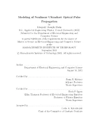 Modeling of Nonlinear Ultrashort Optical Pulse Propagation