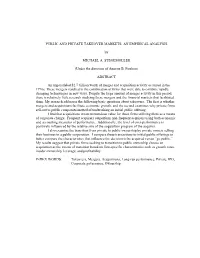 Public and Private Takeover Markets: an Empirical Analysis