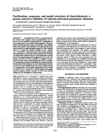 Purification, Sequence, and Model Structure of Charybdotoxin, a Potent