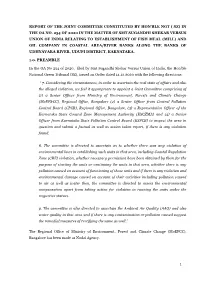Report of the Joint Committee Constituted in the O.A. No. 254 Of
