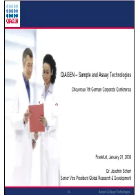 Sample and Assay Technologies