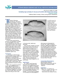 Validating Age Estimates for Bocaccio Rockfish with Radiometric Dating Gregor M
