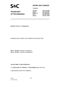 Adelaide Public Hearing Transcript
