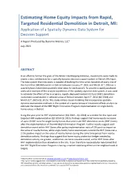 Estimating Home Equity Impacts from Rapid, Targeted Residential Demolition in Detroit, MI: Application of a Spatially-Dynamic Data System for Decision Support