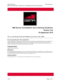 IR.64 - IMS Service Centralization and Continuity Guidelines