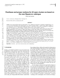 Parallaxes and Proper Motions for 20 Open Clusters As Based on the New